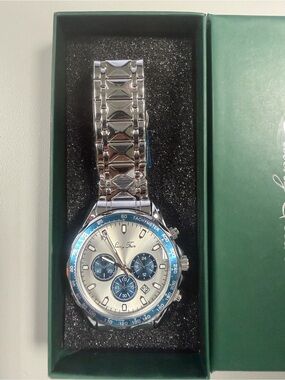 Lucky Fours Chronometer Silver Ice Chronograph Men's Watch